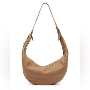 Khaite Augustina Large hobo crossbody shoulder Hazelnut pebble gold hardware